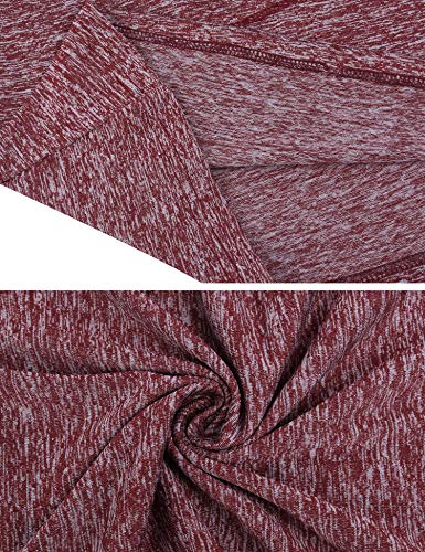 iClosam Camiseta para Mujer Yoga Deportiva Colores Lisos Fitness Transpirable Sueltos Gimnasio Ropa Algodon De Mujers (Vino Tinto-2, M)