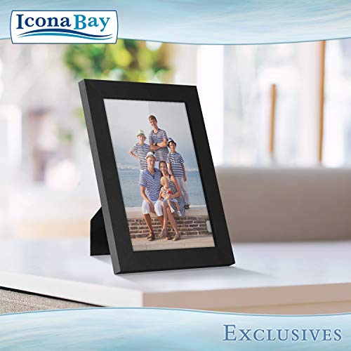 Icona Bay 7 x 5 Marco de Fotos (Negro, 1 Paquete), Resistente Marco de Fotos Compuesto de Madera de 7 x 5 Pulgadas, diseño Elegante, Mesa o Montaje en Pared, colección Exclusiva