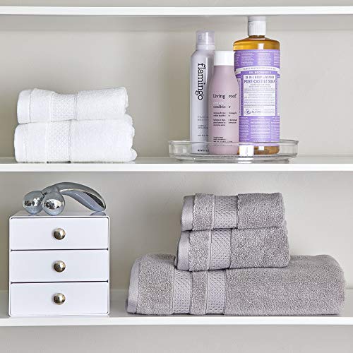 iDesign Organizador de maquillaje con 3 cajones, compacta minicómoda de plástico, mini cajonera cuadrada para productos de belleza y cosméticos, blanco