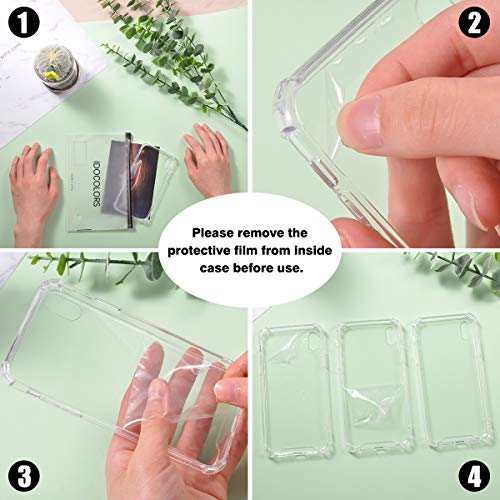 Idocolors Funda para iPhone 7 Plus/8 Plus Lindo Gato Negro Caso Antigolpes Ultra Fina TPU + PC Transparente Carcasa con Cojín de Esquina Parachoques Cover Case Anti-Caída