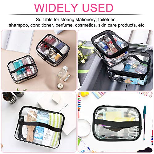 IGRMVIN 2 PCS Bolsa de Cosméticos Transparente Neceser con Cremallera de PVC Bolsa de Lavado Impermeable para Viaje Bolsa de Aseo Portátil para Almacenamiento Neceseres para Maquillaje de 2 Tamaños