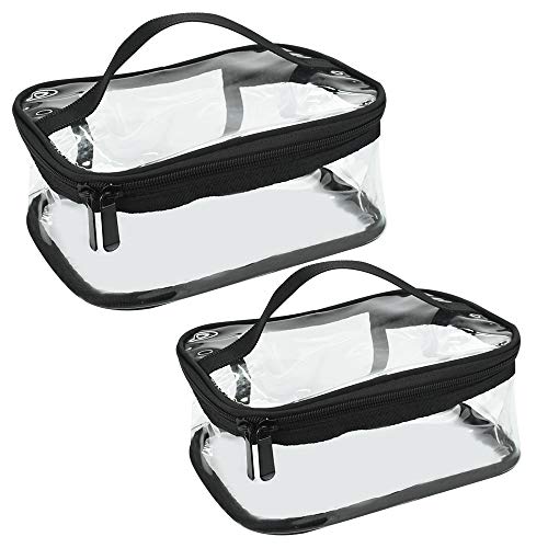 IGRMVIN 2 PCS Bolsa de Cosméticos Transparente Neceser con Cremallera de PVC Bolsa de Lavado Impermeable para Viaje Bolsa de Aseo Portátil para Almacenamiento Neceseres para Maquillaje de 2 Tamaños