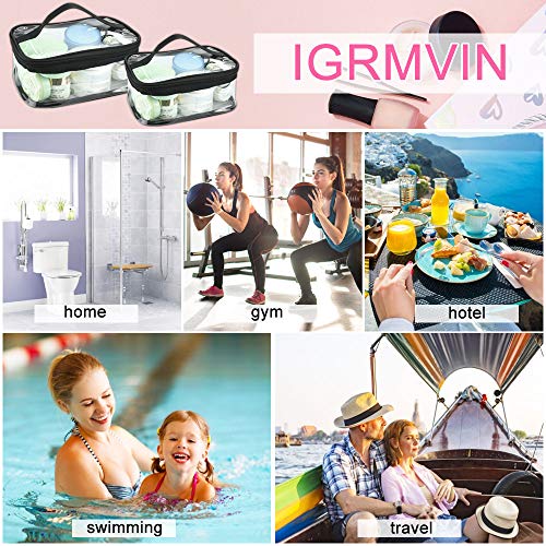 IGRMVIN 2 PCS Bolsa de Cosméticos Transparente Neceser con Cremallera de PVC Bolsa de Lavado Impermeable para Viaje Bolsa de Aseo Portátil para Almacenamiento Neceseres para Maquillaje de 2 Tamaños