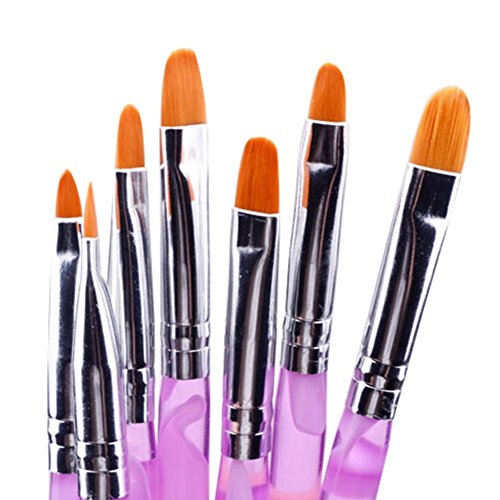 ihrkleid Pincel Juego de 7 piezas para nail art, gel UV, acrílica, onestroke, 1er Pack (1 x 7 unidades)