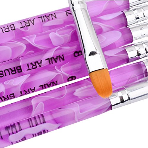ihrkleid Pincel Juego de 7 piezas para nail art, gel UV, acrílica, onestroke, 1er Pack (1 x 7 unidades)