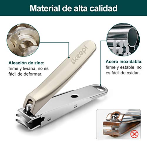 ikeepi Cortaúñas x2- Profesional Acero Inoxidable, 2 Acero Inoxidable Alicates Cortadoras de Uñas y 1 Lima de Uñas para Manos y Pies, Juego de Cortauñas para Hombres y Mujeres