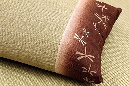 IKEHIKO 3613390 - Almohada tradicional japonesa hecha de igusa natural con forma de memoria de 50 x 30 cm, libélula hecha en Japón