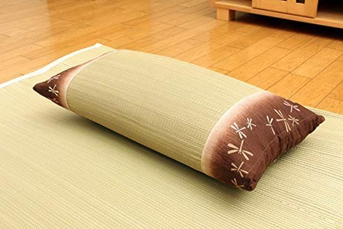 IKEHIKO 3613390 - Almohada tradicional japonesa hecha de igusa natural con forma de memoria de 50 x 30 cm, libélula hecha en Japón