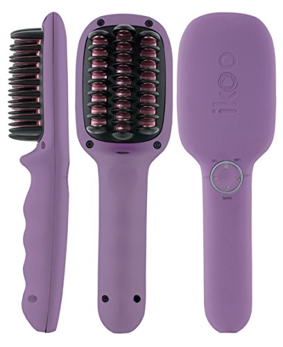 ikoo E-Styler Jet - Cepillo eléctrico de viaje alisador de pelo. Tecnología iónica y revestimiento cerámico. Compacto. Cabello sedoso y brillante. Bolsa termoresistente incluida.