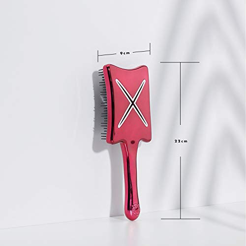 ikoo Paddle X Pops Metallic - Cepillo de viaje plano, todo tipo de cabello. Desenreda y masajea. La ventilación anti estrés asegura un secado fácil y rápido. Ergonómico y vegano.