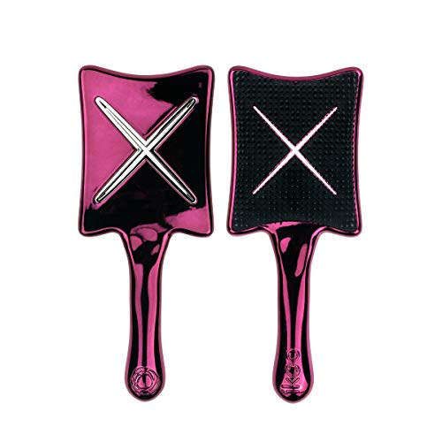 ikoo Paddle X Pops Metallic - Cepillo de viaje plano, todo tipo de cabello. Desenreda y masajea. La ventilación anti estrés asegura un secado fácil y rápido. Ergonómico y vegano.