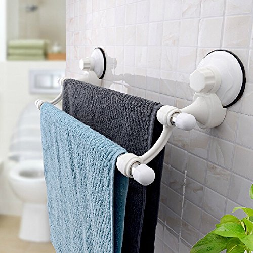 ILS - Doble puente rack ropa deposito toallero baño con ventosa