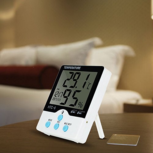 ILS HC-17 Higrómetro digital de alta precisión Termómetro Despertador con gran pantalla retro LCD