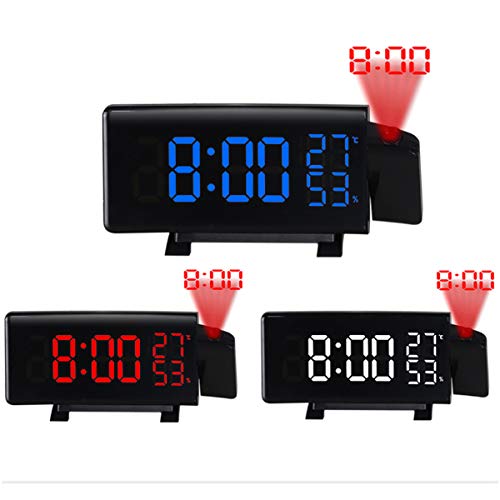 ILS – Proyección reloj de tres colores Proyección Radio Reloj LED Reloj Temperatura Humedad