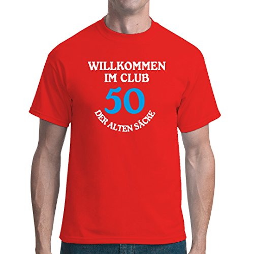 Im-Shirt Fun - Camiseta unisex con texto en alemán "T Club der Alten Säcke" rojo XL