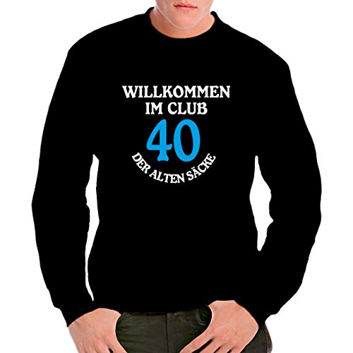 Im-Shirt Fun - Sudadera unisex con texto "Club der Alten säcke", 40 años Negro XL