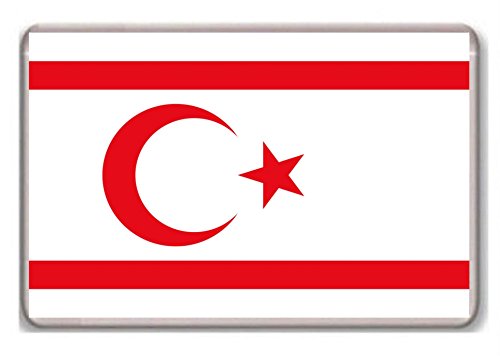 Imán para nevera con bandera del norte de Chipre
