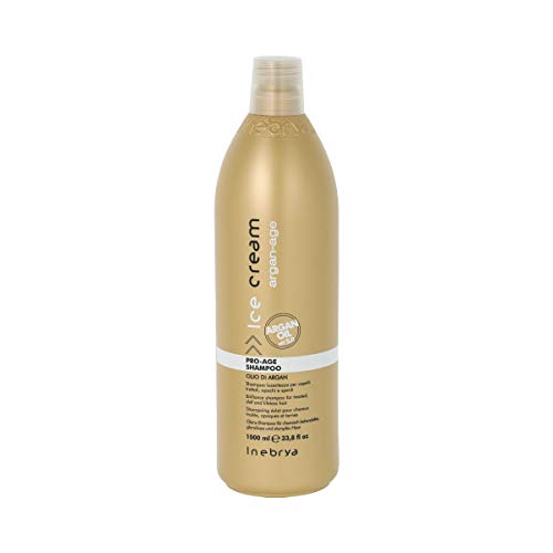 Inebrya Ice Cream Pro-age Shampoo Olio Di Argan for Treated, Dull and Lifeless Hair with Argan Oil 33.8 Oz by Ice Cream by Inebrya