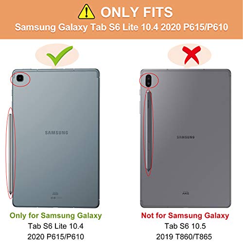 INFILAND Funda para Galaxy Tab S6 Lite con S Pen Holder, Delgada TPU Case Smart Cascara con Auto Reposo/Activación Función para Samsung Galaxy Tab S6 Lite 10.5 P610/P615,Negro