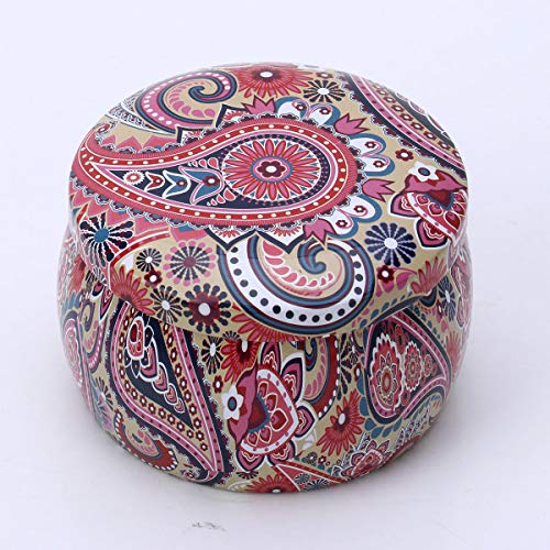 Inhzoy - Juego de 6 latas de 4 onzas de colores mezclados para velas, reutilizables, diseño de flores, metal, para hacer velas, caja de almacenamiento con tapas de color mezclado F 3.1 x 2.0 pulgadas