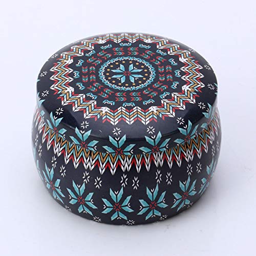 Inhzoy - Juego de 6 latas de 4 onzas de colores mezclados para velas, reutilizables, diseño de flores, metal, para hacer velas, caja de almacenamiento con tapas de color mezclado F 3.1 x 2.0 pulgadas