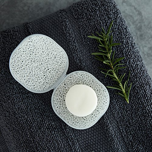 Inovey Minleaf Portátil Redondeado Transparente Espuma Esponja Viajes Jabón Contenedor Soap Caja De Almacenamiento -S - Blanco