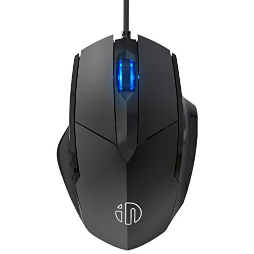INPHIC Ratón USB Clic silencioso con Cable, Seguimiento óptico, 1200DPI, Mouse de Oficina de 3 Botones para computadora portátil, computadora