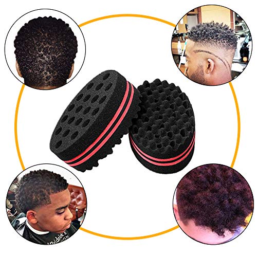 INTVN 3 Piezas Hair Sponge Brush Twists Sponge,Curl Sponge Wave Hair Sponge Brush Barber Tool,for Twists, Coils, Curls in Afro-Style Hair