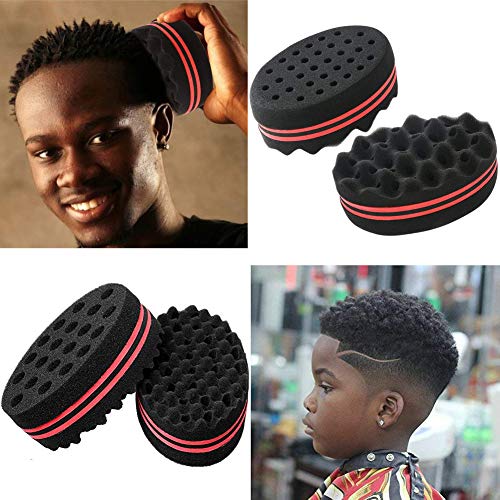 INTVN 3 Piezas Hair Sponge Brush Twists Sponge,Curl Sponge Wave Hair Sponge Brush Barber Tool,for Twists, Coils, Curls in Afro-Style Hair