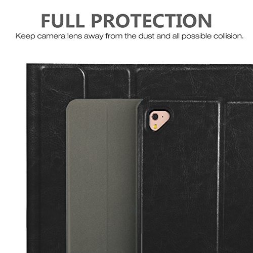 iPad 9.7 2017/2018 Funda de teclado, Besmall teclado inalámbrico Bluetooth con cuero de la PU cubierta Para Nuevo Apple iPad 9.7 Lanzado en 2017/2018, iPad Air 1/2, iPad Pro 9.7 - Negro