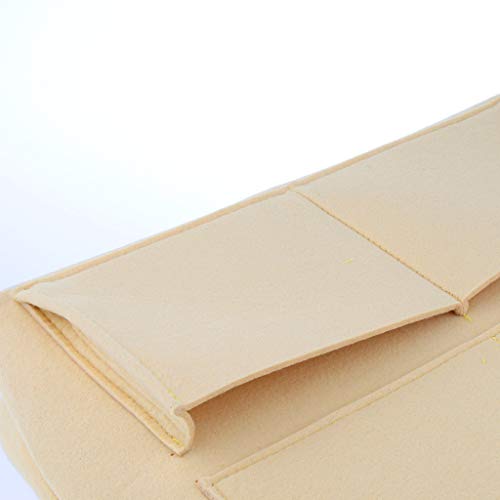 IPOTCH Bolso de Aseo de Fieltro Neceser de Maquillaje Organizador de Inserciones Almacenamiento de Llaves Teléfonos Cables de Dato para Viaje - Beige