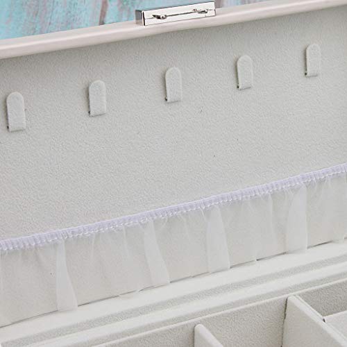 IPOTCH Caja Joyero Organizador de Joyerías Estuche para Almacenamiento de Joyas Anillos Pendientes - Blanco