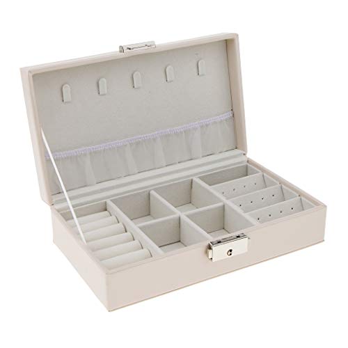 IPOTCH Caja Joyero Organizador de Joyerías Estuche para Almacenamiento de Joyas Anillos Pendientes - Blanco