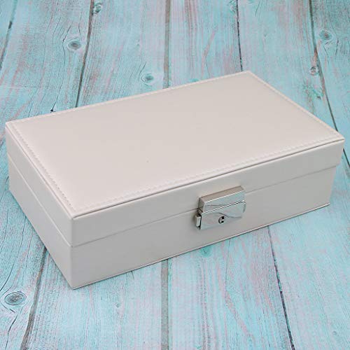 IPOTCH Caja Joyero Organizador de Joyerías Estuche para Almacenamiento de Joyas Anillos Pendientes - Blanco