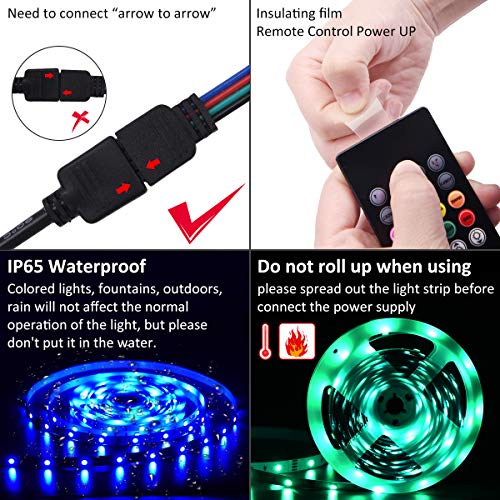 IREGRO Bluetooth Tiras LED,5M Barra de luz LED RGB sincronizada con música,12V LEDs Tiras Luces Adhesiva Multicolor Control de APP y Remoto Control para Decoración de Casa, Jardín, Fiesta, etc (5M)