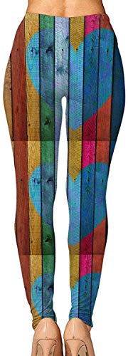 Irener Leggings de Entrenamiento Deportivo con pantalón de Yoga Heart Wood Shapes Texture 90 Degree Womens Compression Workout Leggings