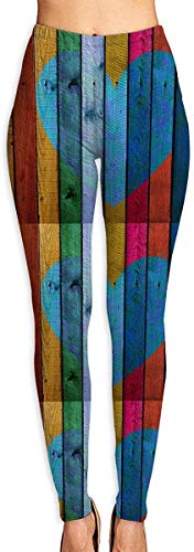 Irener Leggings de Entrenamiento Deportivo con pantalón de Yoga Heart Wood Shapes Texture 90 Degree Womens Compression Workout Leggings