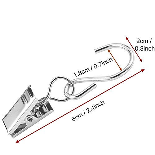 Irich 30 Piezas Clips de Cortina, Pinzas para Cortina con S Ganchos Multifuncional para Cortina de Ducha Fotos Luces de Fiesta Decoración del Hogar