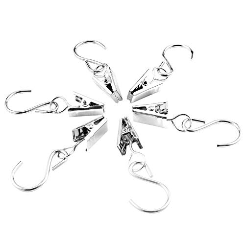 Irich 30 Piezas Clips de Cortina, Pinzas para Cortina con S Ganchos Multifuncional para Cortina de Ducha Fotos Luces de Fiesta Decoración del Hogar