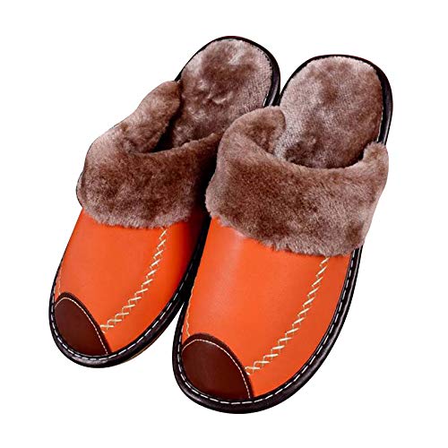 iSunday - Zapatillas impermeables y cálidas, forro de felpa de piel sintética superior, unisex, para hombre y mujer, zapatos de casa para invierno