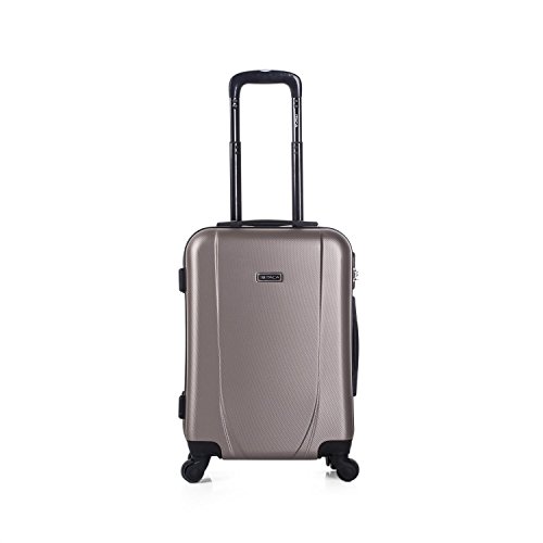 ITACA - Maleta Cabina de Viaje Rígida 4 Ruedas Trolley 55 cm ABS. Equipaje de Mano. Pequeña Práctica Cómoda y Ligera Low Cost Ryanair, Estudiante. 71150, Color Champagne