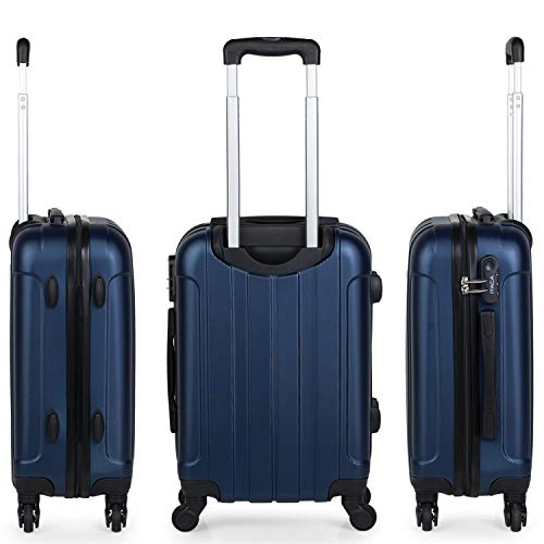 ITACA - Maleta Cabina de Viaje Rígida 4 Ruedas Trolley 55 cm ABS Lisa. Pequeña Equipaje de Mano. Cómoda y Ligera. Viajes Cortos. Low Cost Ryanair, 771150, Color Marino