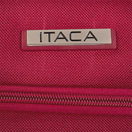 ITACA - Maleta de Viaje Cabina Blanda 4 Ruedas 55x40x20 cm Trolley Poliéster EVA. Equipaje de Mano. Resistente y Ligera. Mango y Asas. Low Cost Ryanair Vueling. I52750, Color Rojo