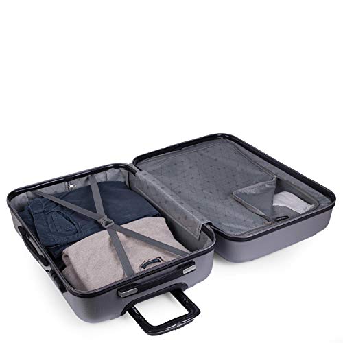 ITACA - Maleta de Viaje Rígida 4 Ruedas Trolley 65 cm Mediana de ABS. Práctica Resistente Cómoda y Ligera. Calidad Marca y Confianza. Estudiantes y Profesionales. 71160, Color Plata