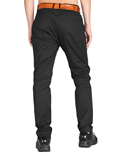 ITALY MORN Pantalones Chinos Cargo de Hombre de Trabajo Slim Fit 36 Negro