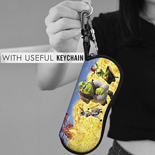 IUBBKI S-Hr-Ek Gafas de sol Estuche blando Neopreno Ligero Estuche portátil con cremallera para anteojos con clip para cinturón, Negro,