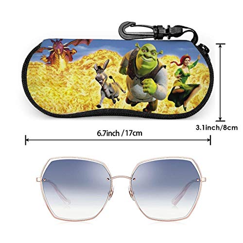 IUBBKI S-Hr-Ek Gafas de sol Estuche blando Neopreno Ligero Estuche portátil con cremallera para anteojos con clip para cinturón, Negro,