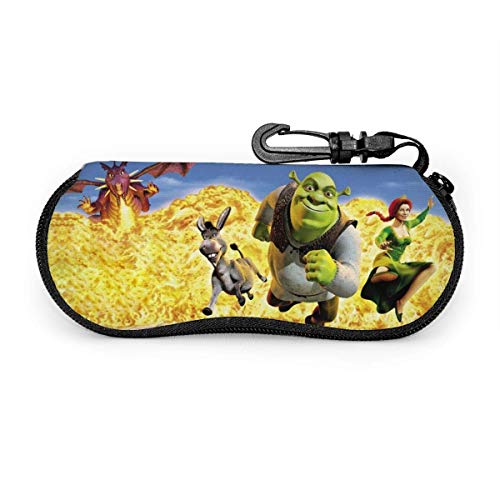 IUBBKI S-Hr-Ek Gafas de sol Estuche blando Neopreno Ligero Estuche portátil con cremallera para anteojos con clip para cinturón, Negro,