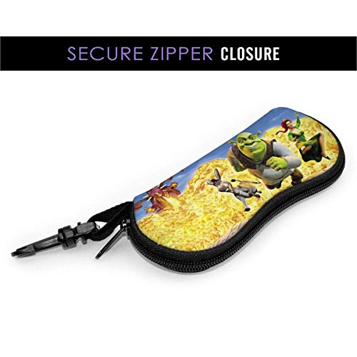 IUBBKI S-Hr-Ek Gafas de sol Estuche blando Neopreno Ligero Estuche portátil con cremallera para anteojos con clip para cinturón, Negro,