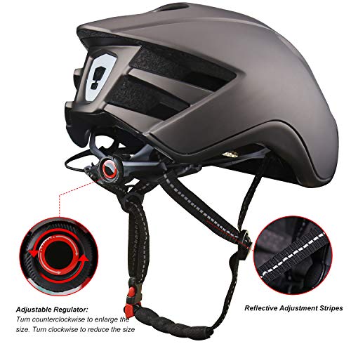 iWUNTONG Casco de Bicicleta Casco de Seguridad Ligero Casco de Bicicleta de Carretera y montaña Hombres Mujeres Casco Transpirable Ajustable con USB Casco de Ciclismo Recargable